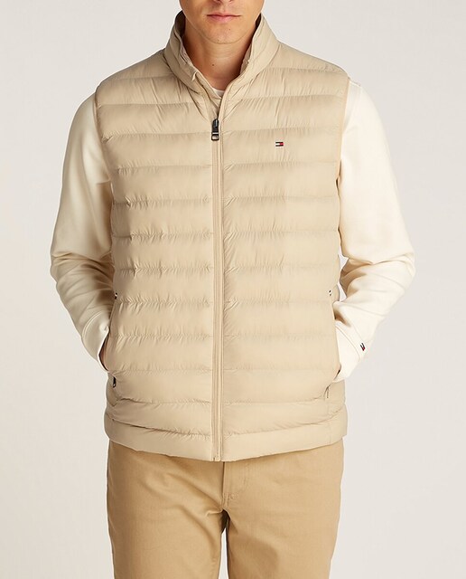 Imagen 0 de Chaleco acolchado con cierre de cremallera y bolsillos laterales de hombre