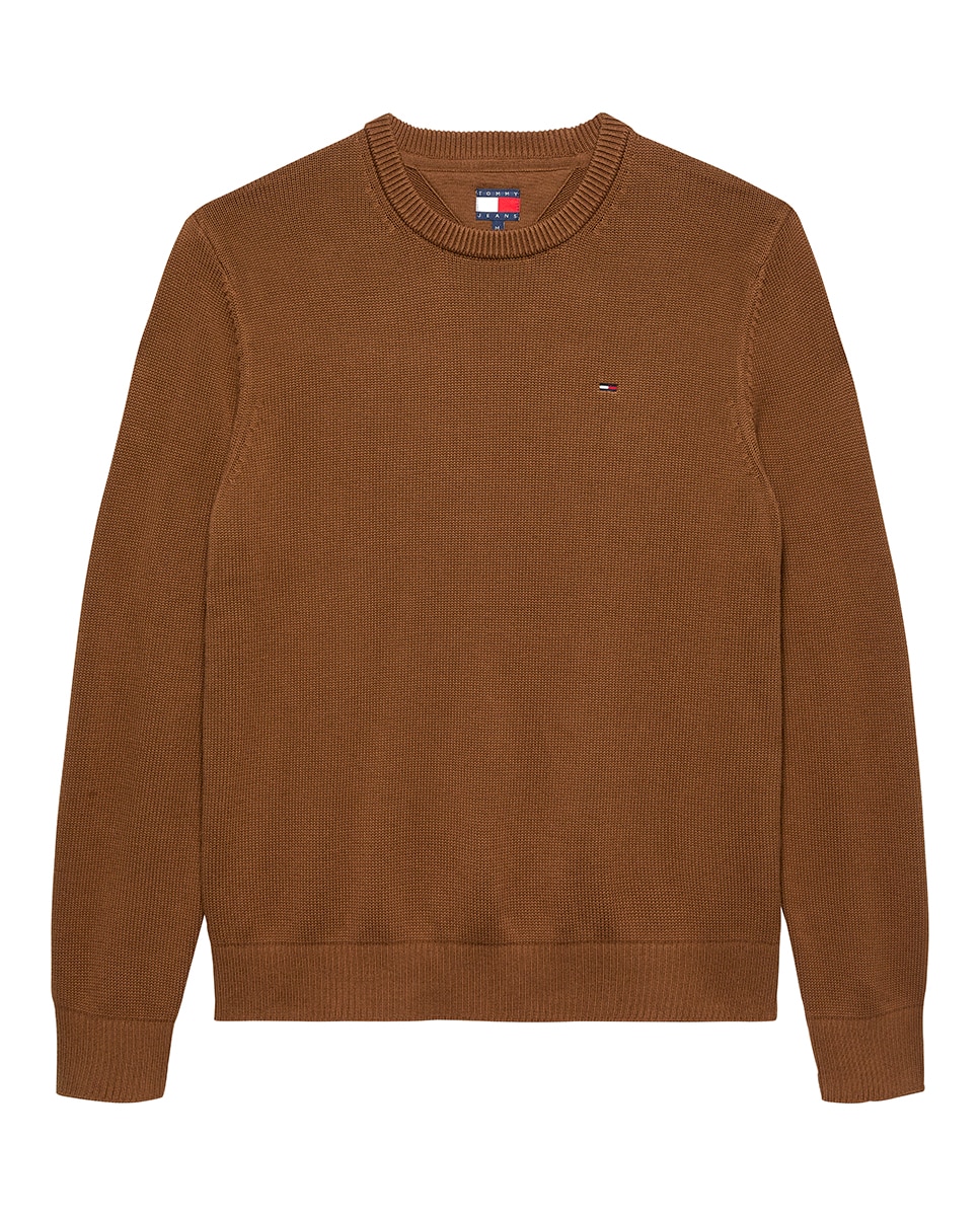 Imagen 0 de Jersey básico de hombre slim fit con cuello redondo
