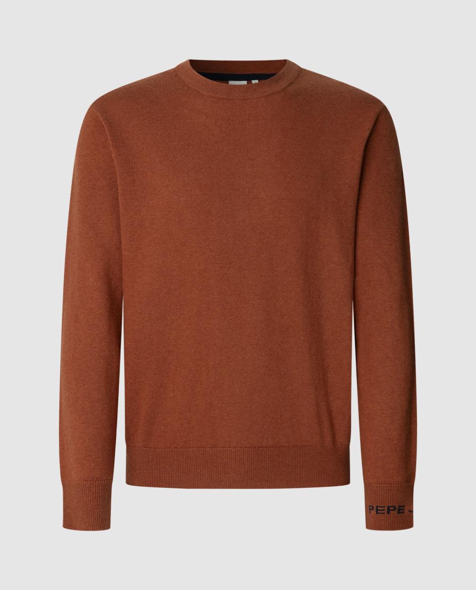Imagen 0 de Jersey de hombre de cuello redondo en punto liso jacquard Pepe Jeans en puño