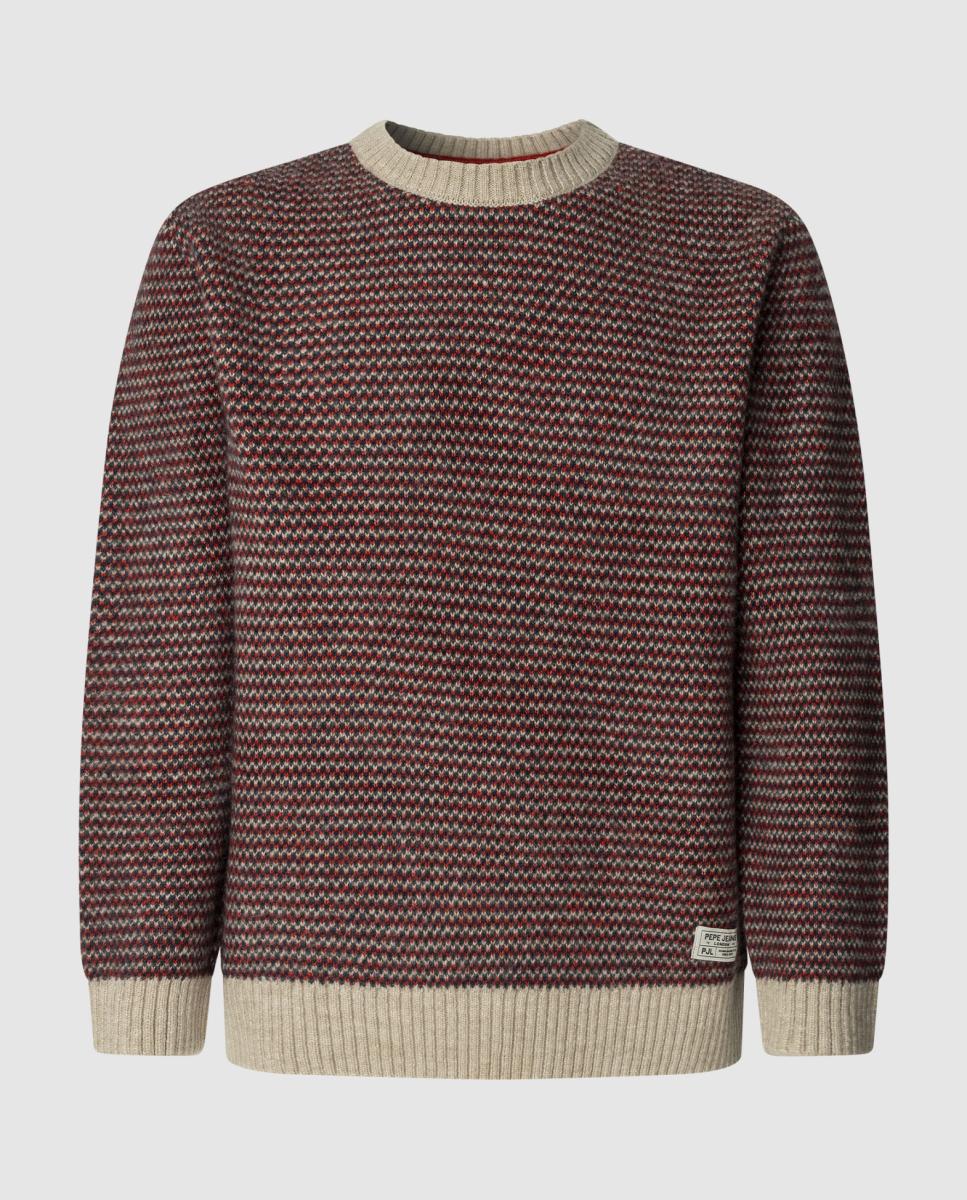 Imagen 0 de Jersey de hombre fit regular con estructura jacquard de rayas