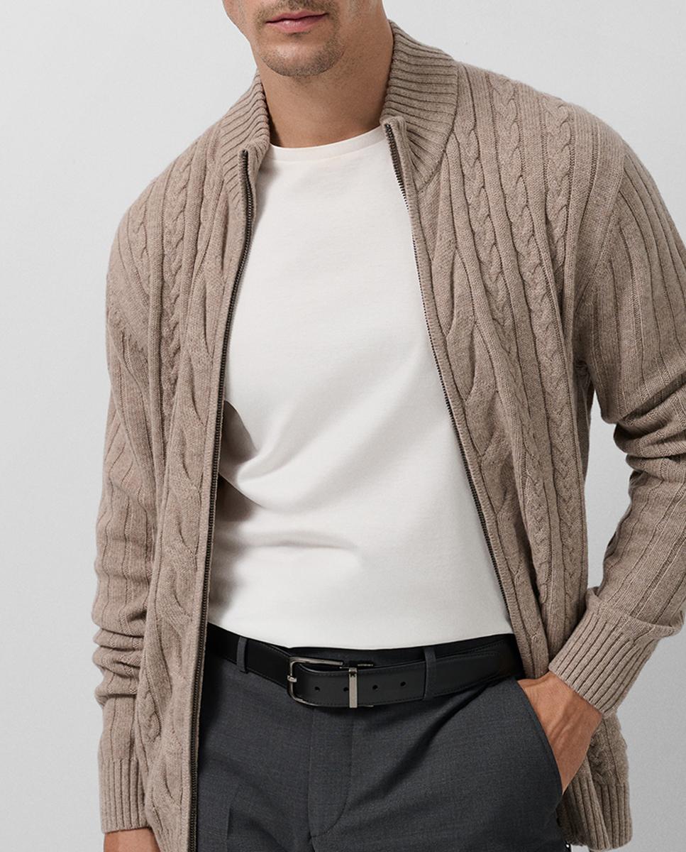 Imagen 0 de Chaqueta de punto de hombre estructura ochos cierre cremallera