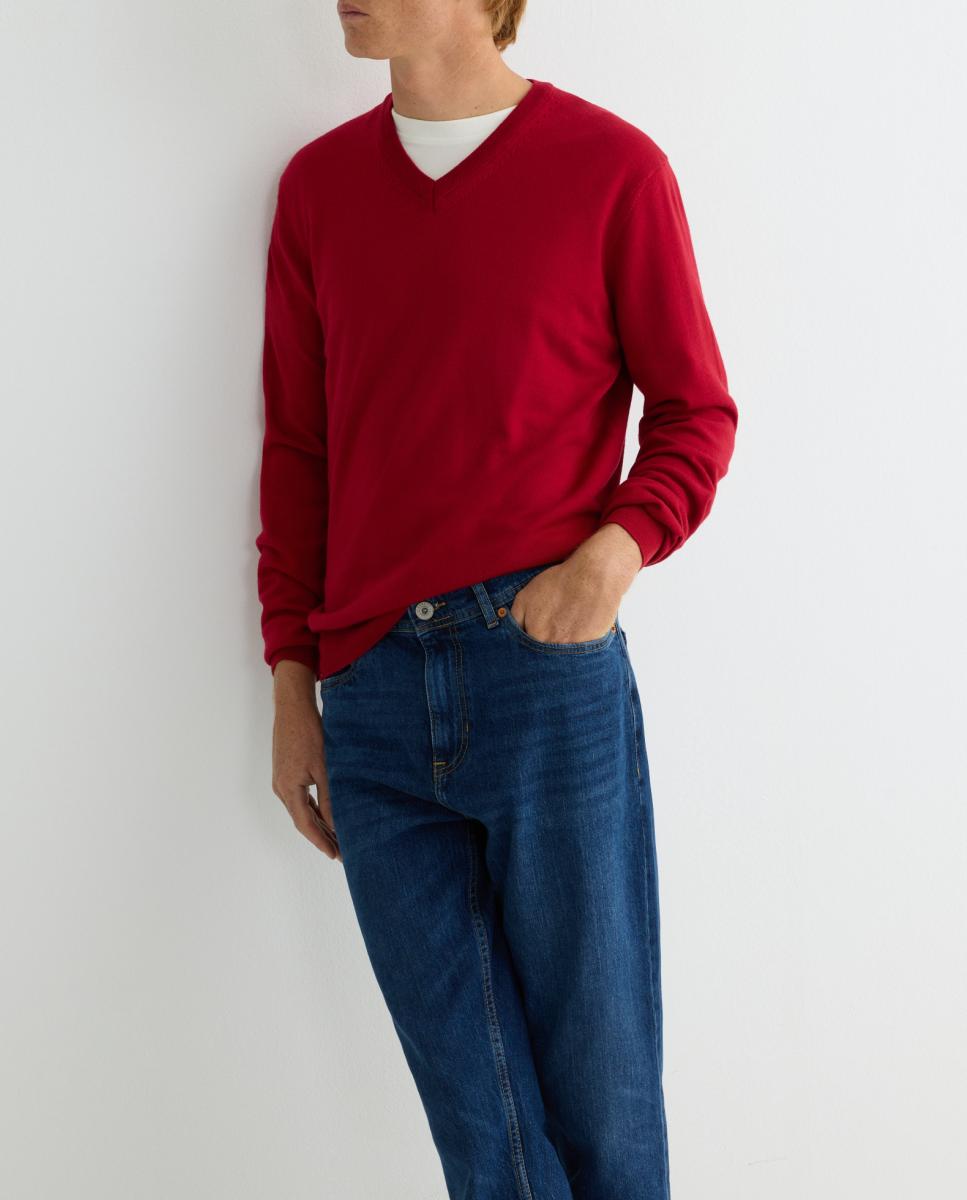 Imagen 0 de Jersey de hombre en lana merino de cuello pico