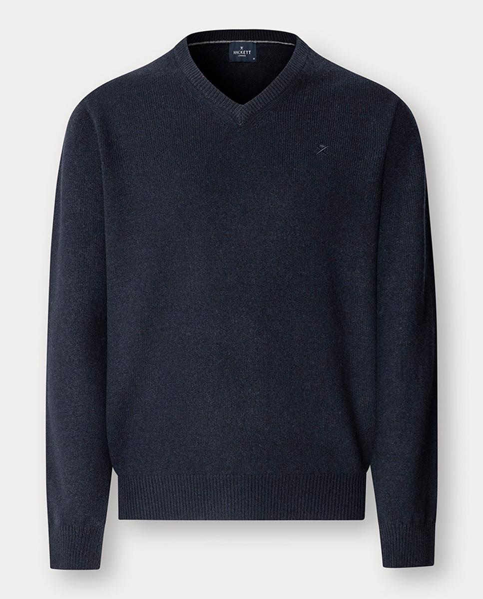 Imagen 0 de Jersey de hombre con cuello pico de lana de cordero tallas grandes