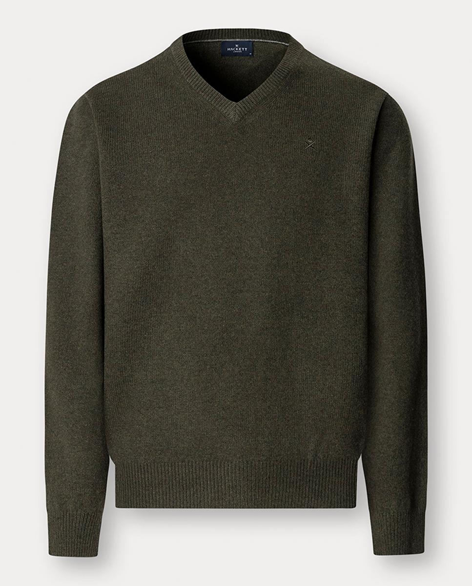 Imagen 0 de Jersey de hombre con cuello pico de lana de cordero tallas grandes