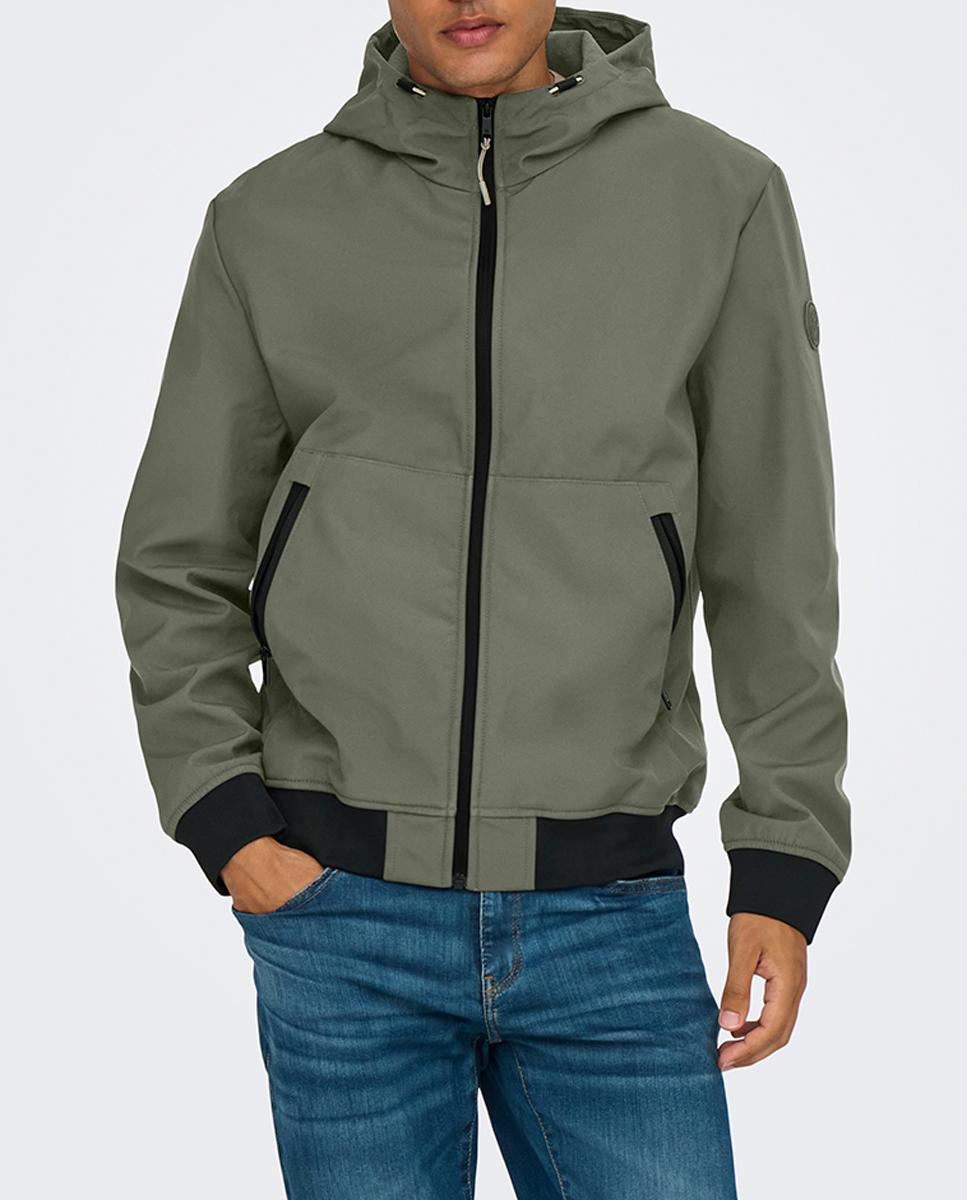 Imagen 0 de Chaqueta bomber de hombre con capucha