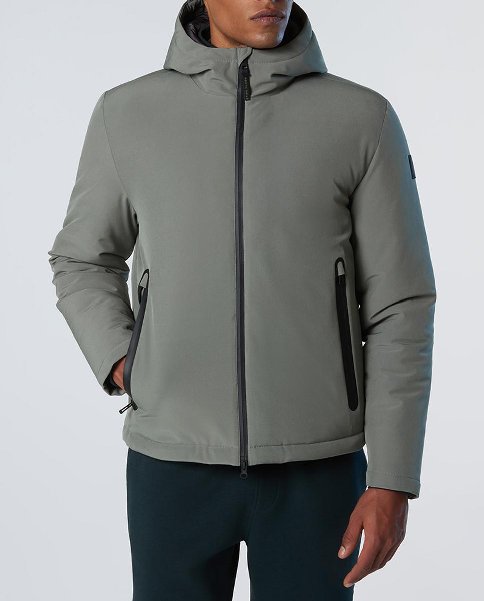 Imagen 0 de Chaqueta soft-shell reciclada, impermeable y térmica, con capucha y cremalleras selladas.
