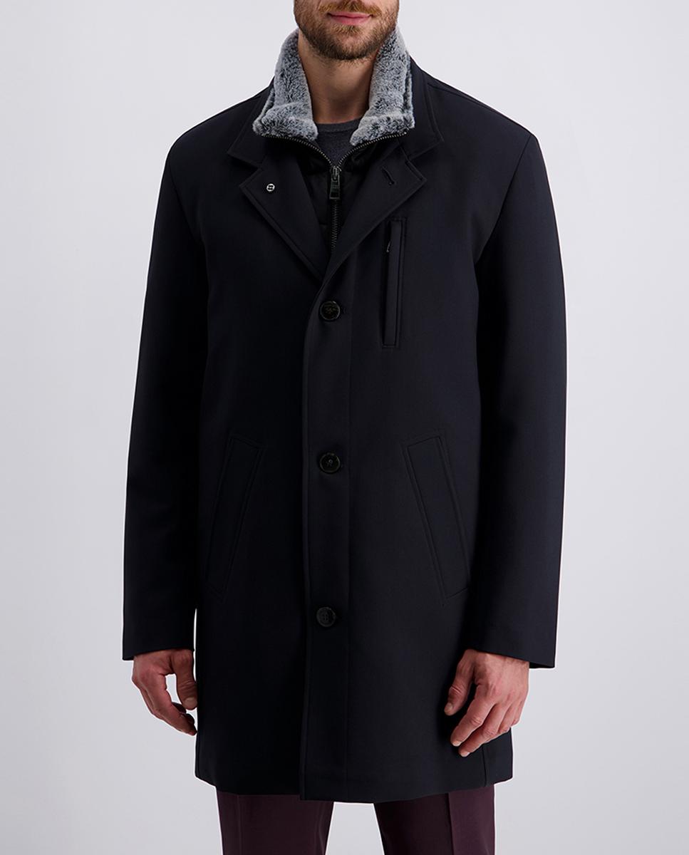 Imagen 0 de Abrigo técnico de hombre color negro cuello desmontable