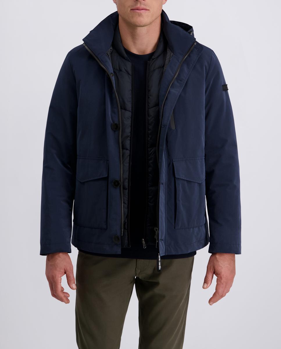 Imagen 0 de Parka tres cuartos de hombre azul 3 en 1 demontable Comfort fit