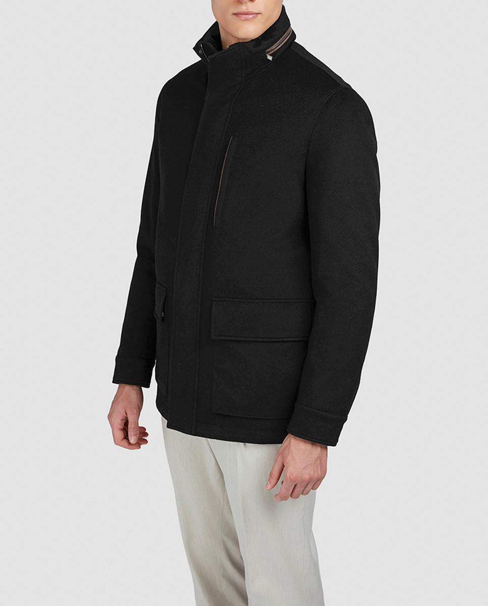 Imagen 0 de Chaquetón largo de hombre 4 bolsillos cashmere ribetes