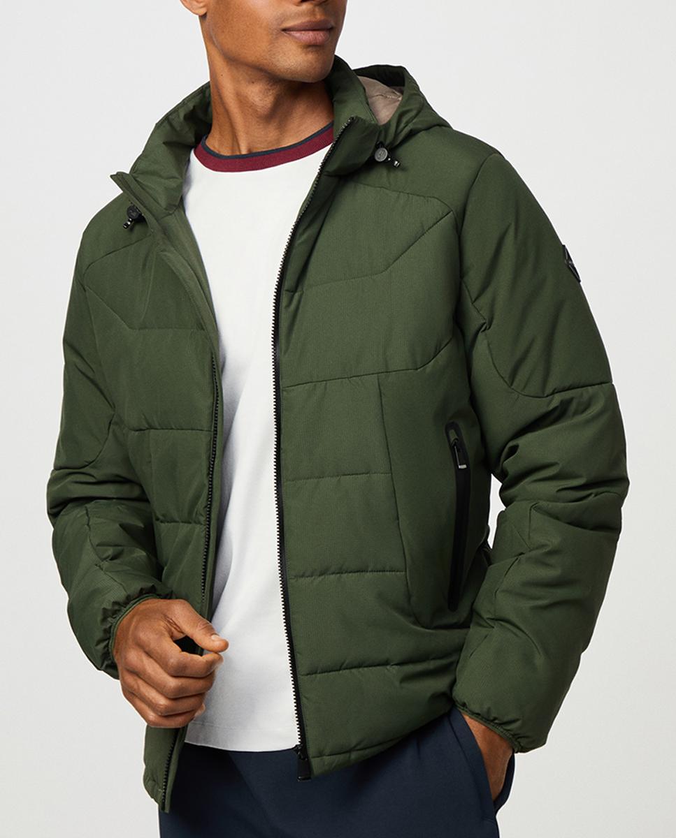 Imagen 0 de Chaqueta con capucha de hombre con doble tejido y forro a contraste tallas grandes