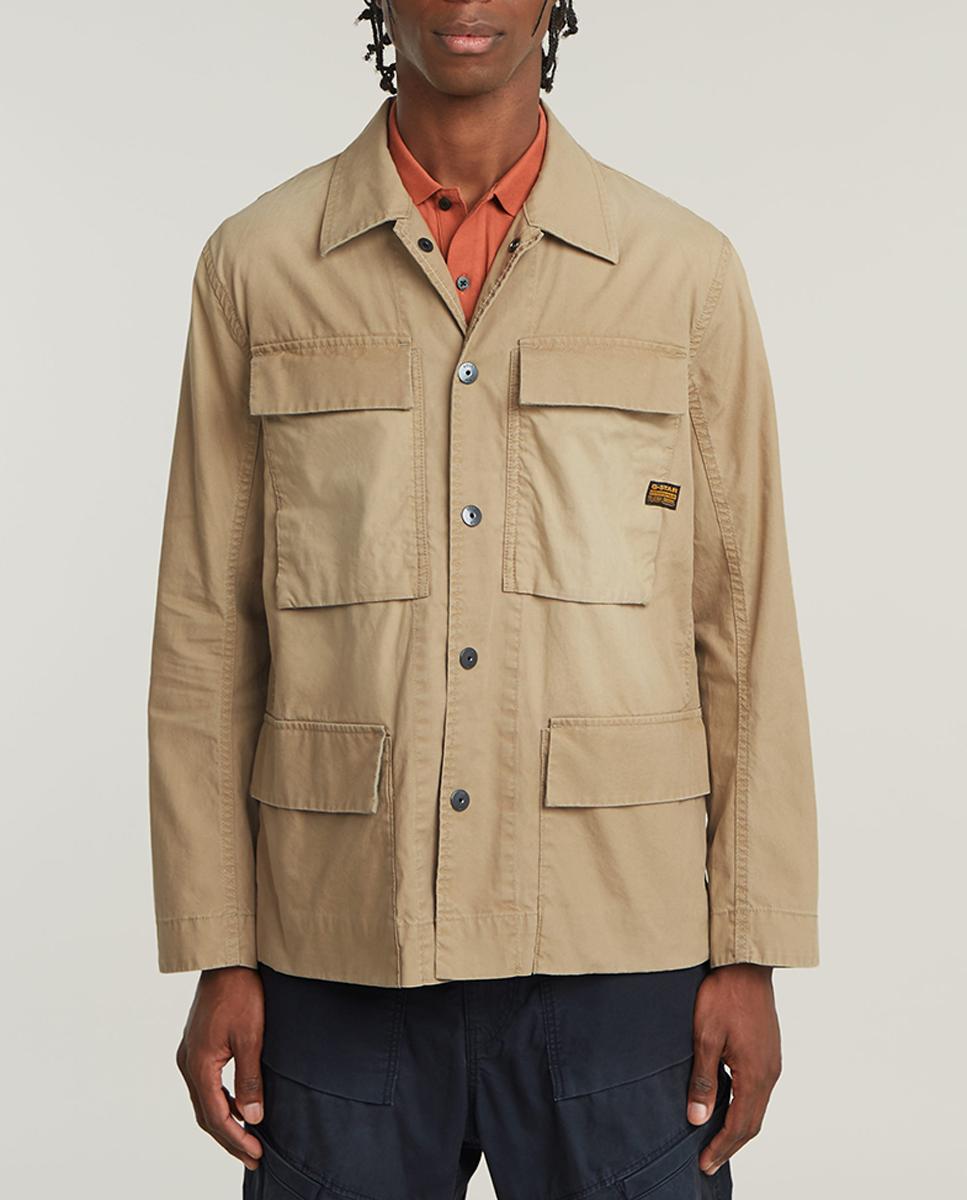 Imagen 0 de Sobrecamisa de hombre de corte ajustado con 4 bolsillos y aberturas laterales