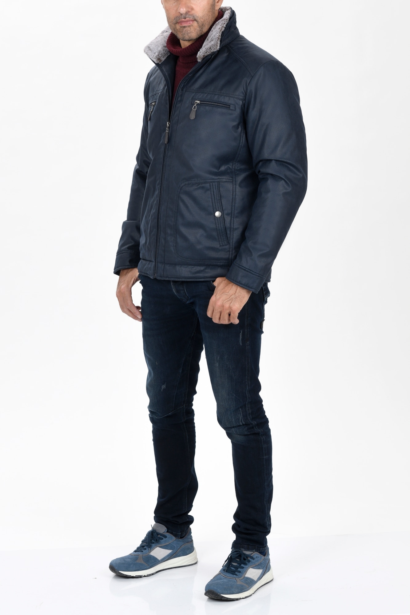 Imagen 0 de Parka microdibujo cuello pelo de hombre