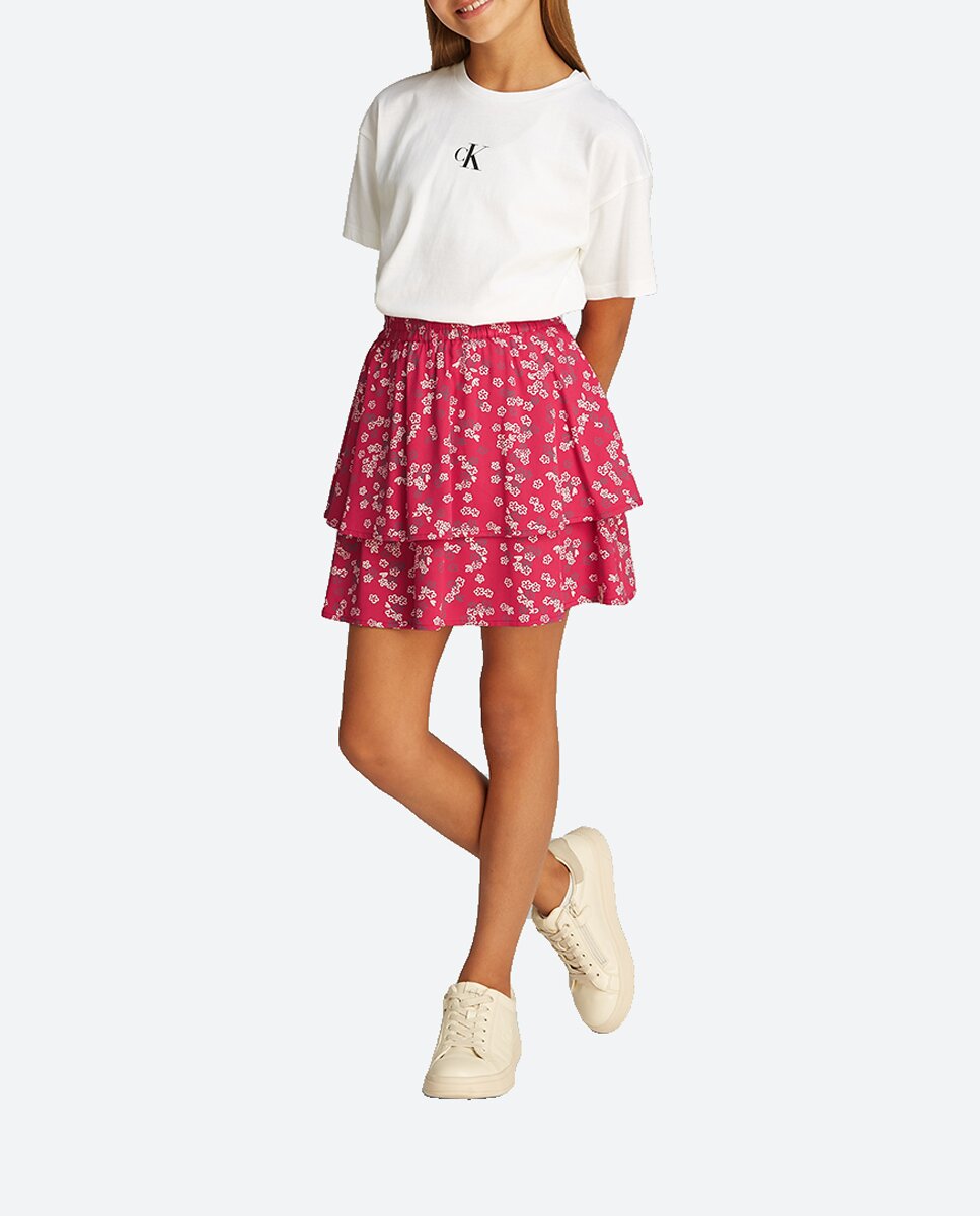 Imagen 0 de Falda de niña con volantes y estampado floral