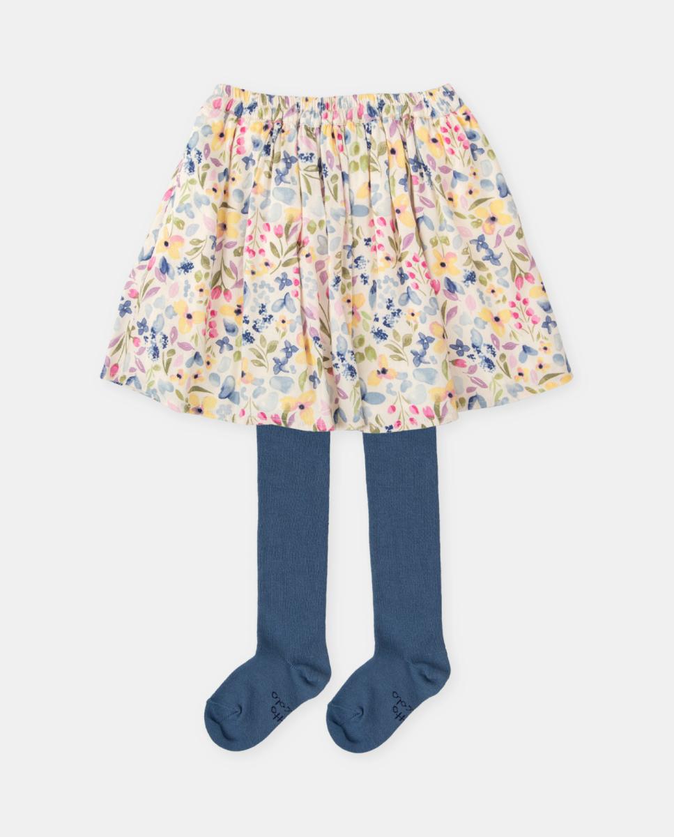 Imagen 0 de Falda de niña en viyela con estampado floral