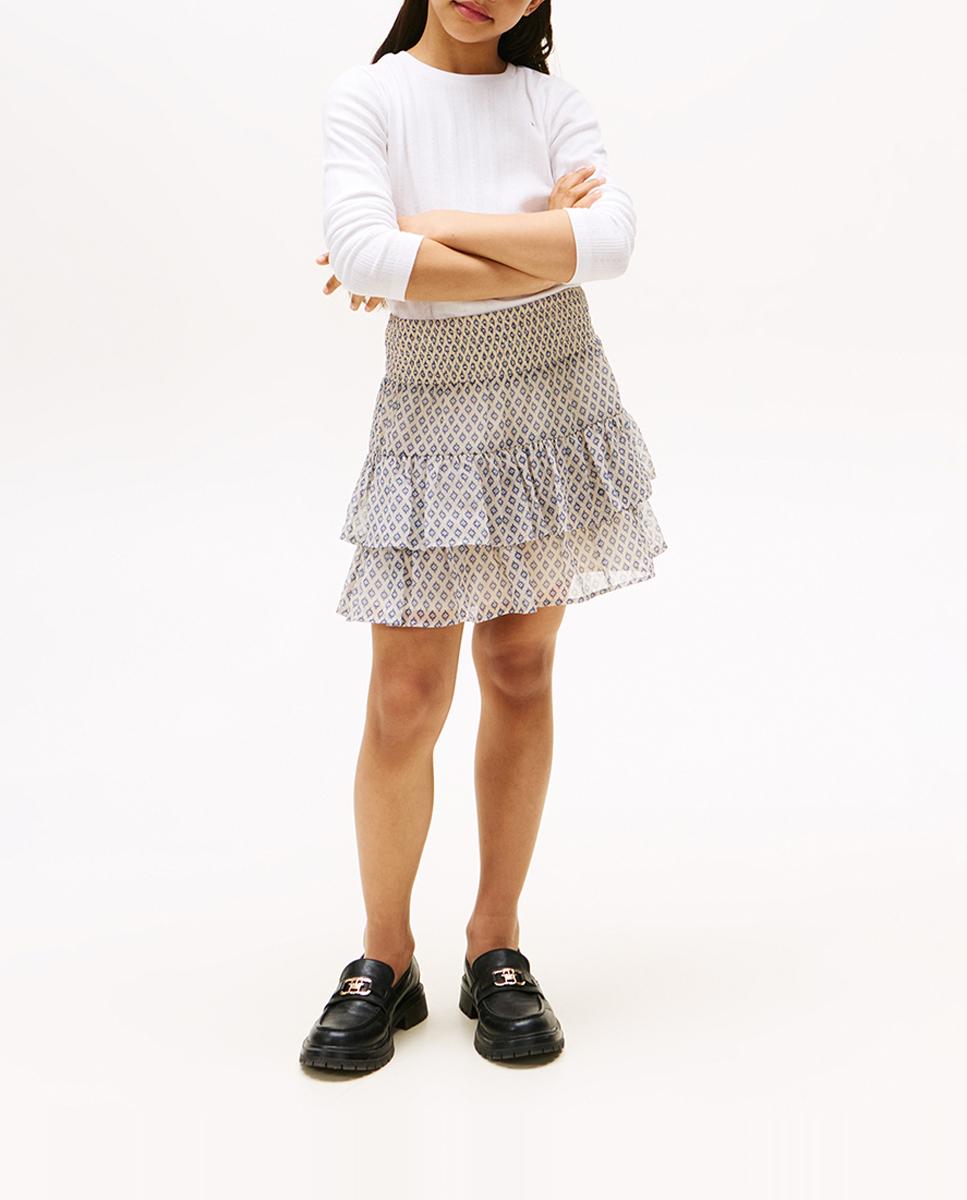 Imagen 0 de Falda de niña con volantes y estampado miniprint