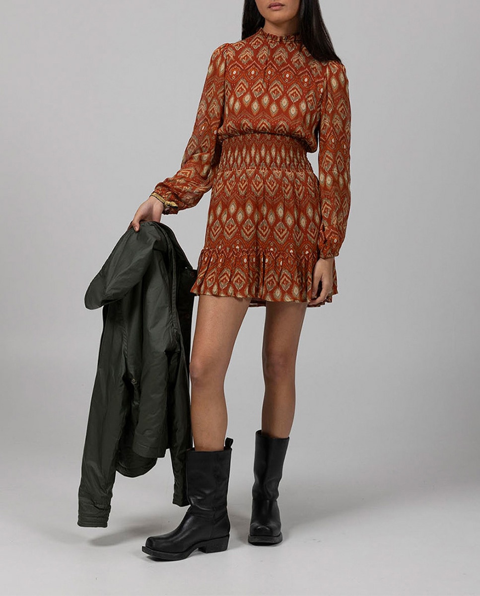 Imagen 0 de Vestido teen corto estampado etnico