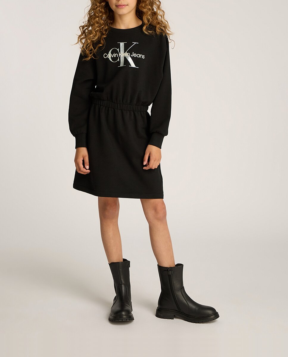 Imagen 0 de Vestido de niña en felpa con logo glitter