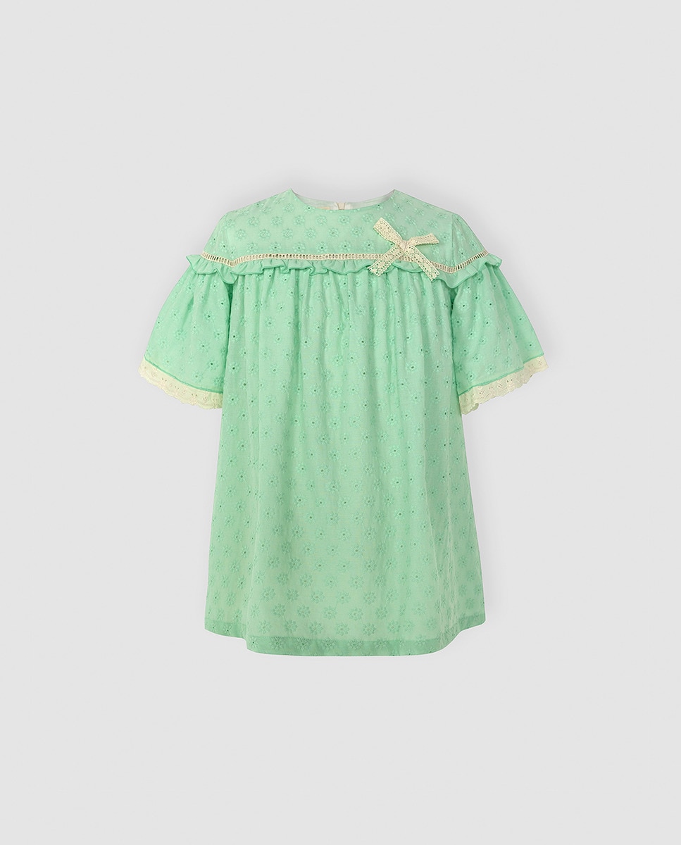 Imagen 0 de Vestido voile flores bordadas de niña