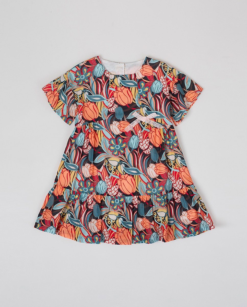 Imagen 0 de Vestido manga corta estampado de niña