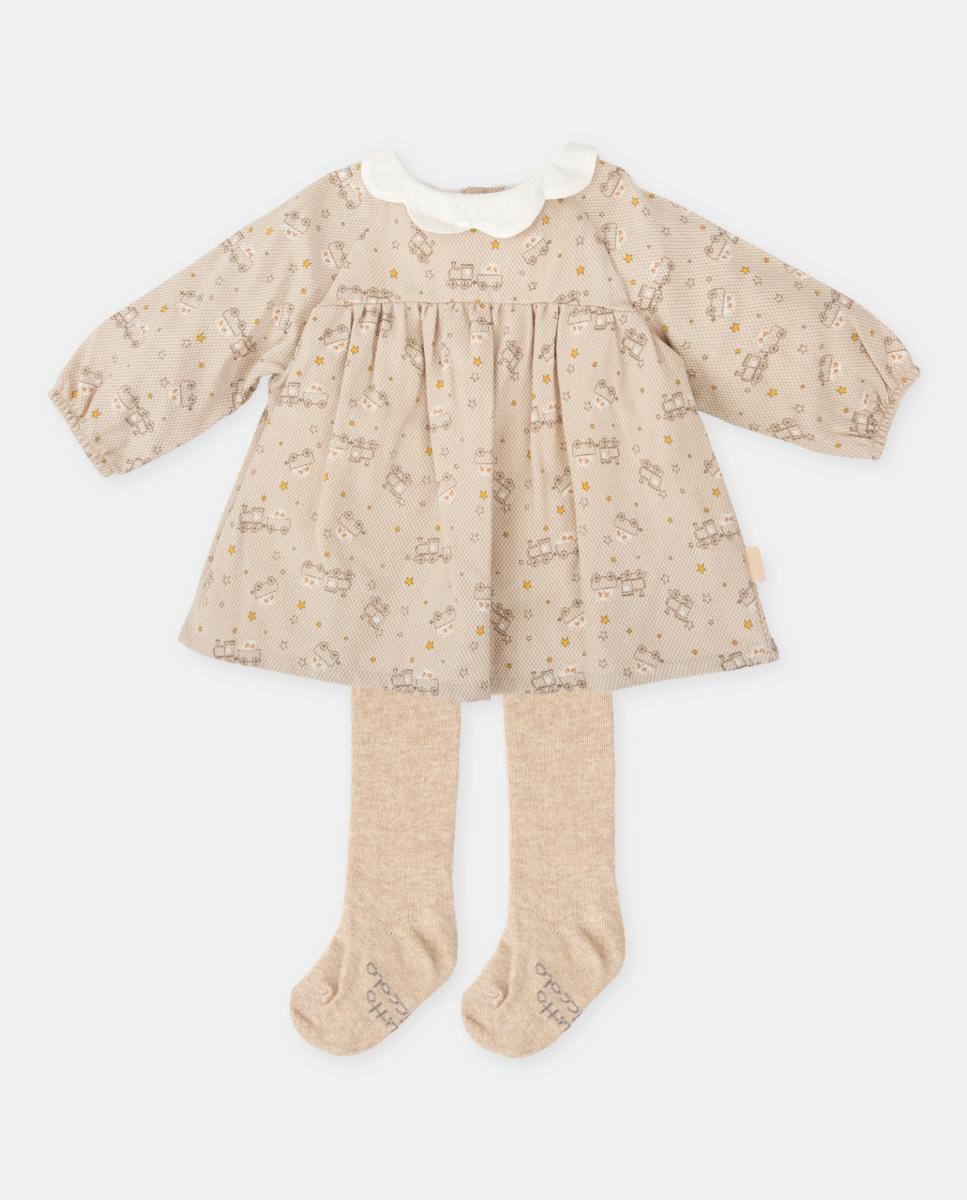 Imagen 0 de Vestido de niña con trenes estampados