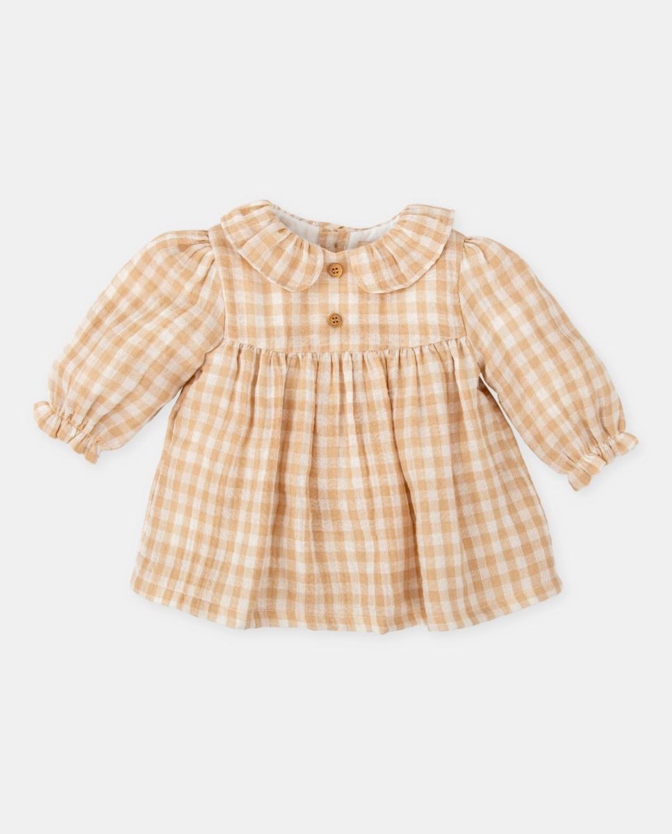 Imagen 0 de Vestido de niña vichy y de popelín
