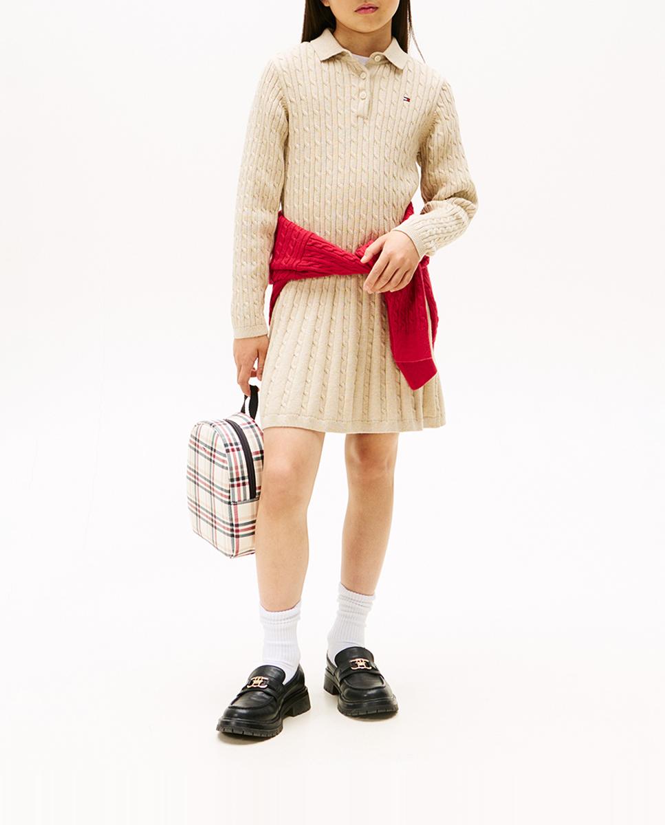 Imagen 0 de Vestido de punto cableado de niña