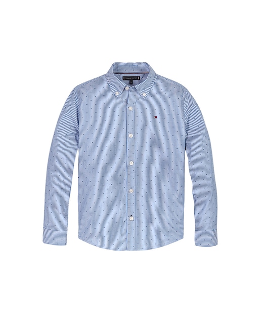 Imagen 0 de Camisa de niño a rayas con microestampado