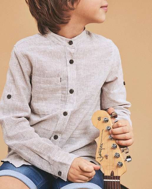 Imagen 0 de Camisa de niño de manga larga algodón orgánico