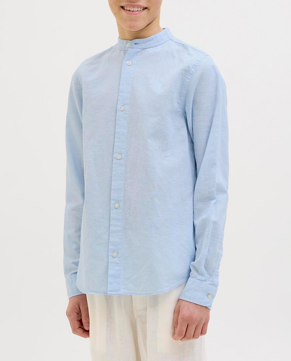 Imagen 0 de Camisa de lino de niño con cuello mao