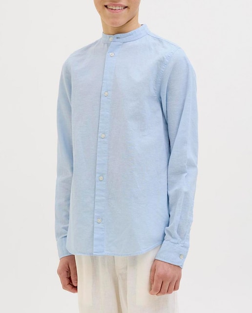 Imagen 0 de Camisa de lino de niño con cuello mao