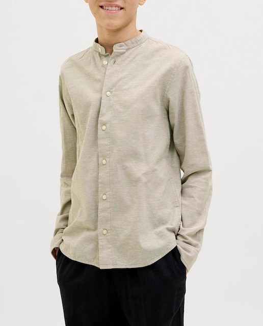 Imagen 0 de Camisa de lino de niño con cuello mao