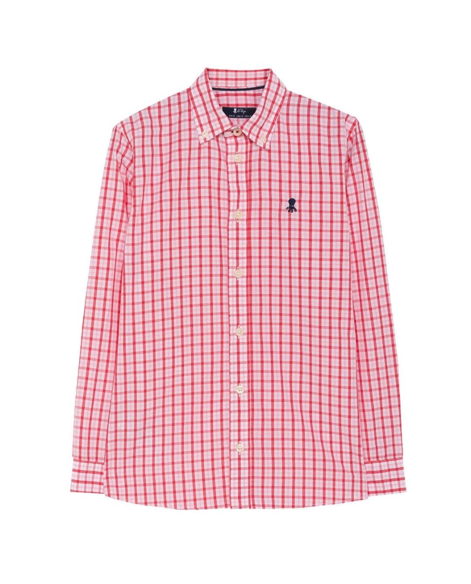 Imagen 0 de Camisa de niño cuadro ventana grande bicolor popelín