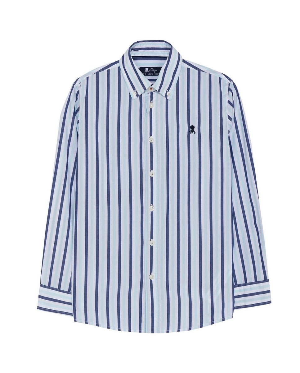 Imagen 0 de Camisa de niño popelin cuello boton rayas