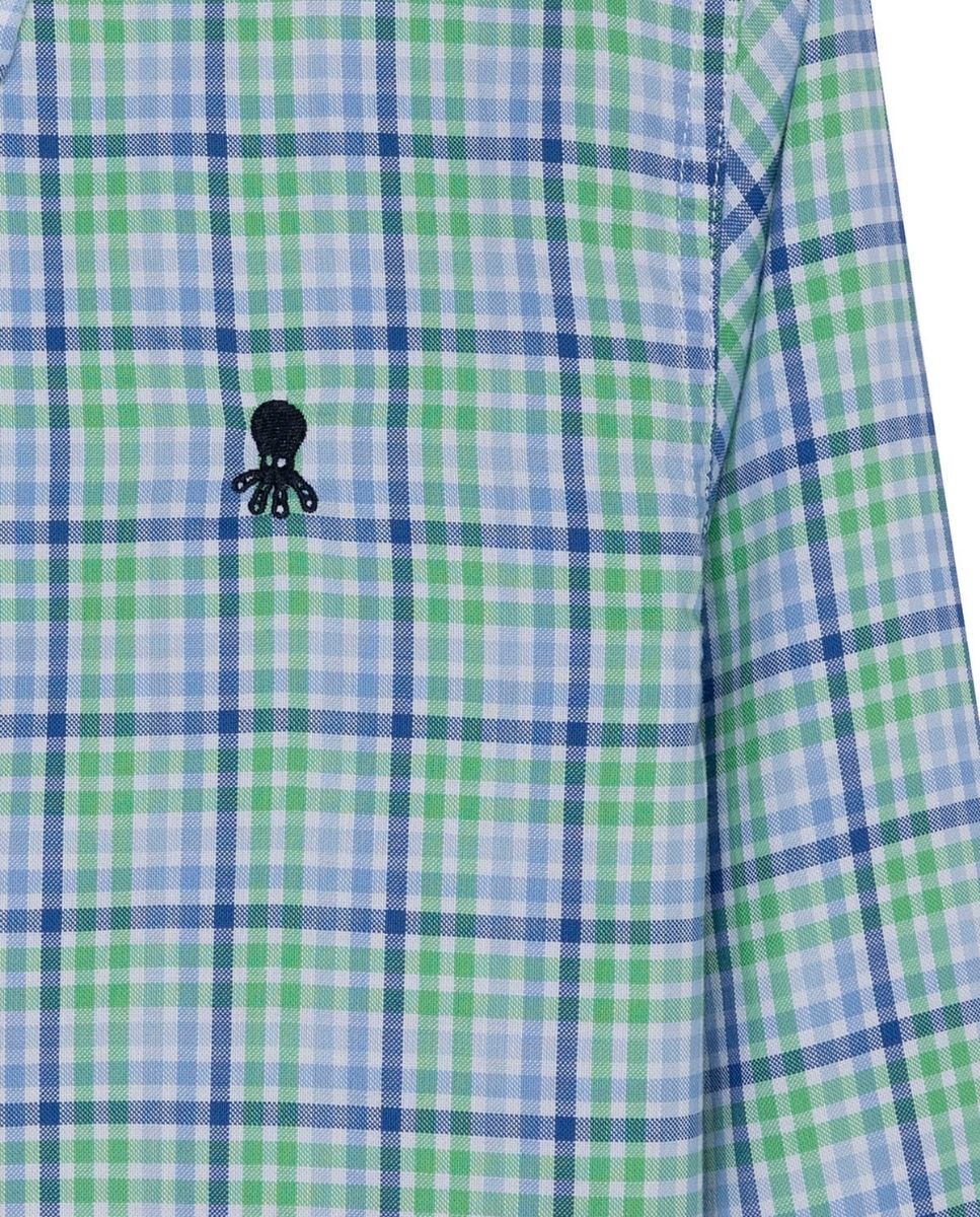 Imagen 0 de Camisa de niño popelin cuello boton cuadro
