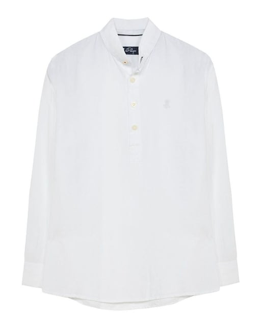 Imagen 0 de Camisa de niño linen mao collar blanco