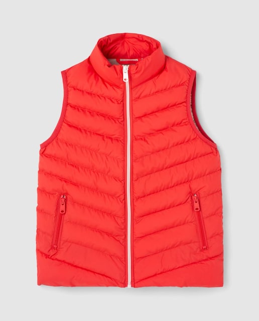 Imagen 0 de Chaleco liso de niña sin capucha en color cayenne