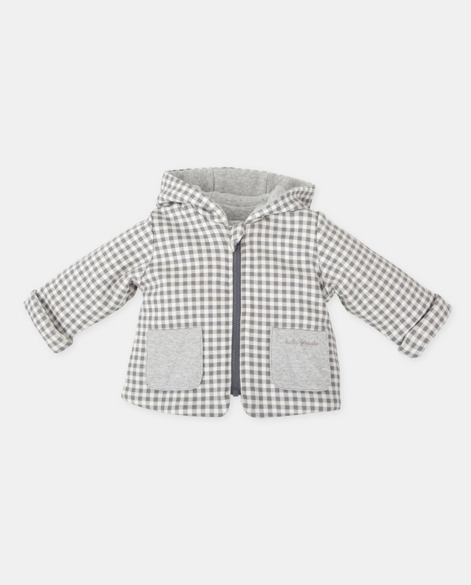 Imagen 0 de Chaquetón con estampado de cuadros con capucha