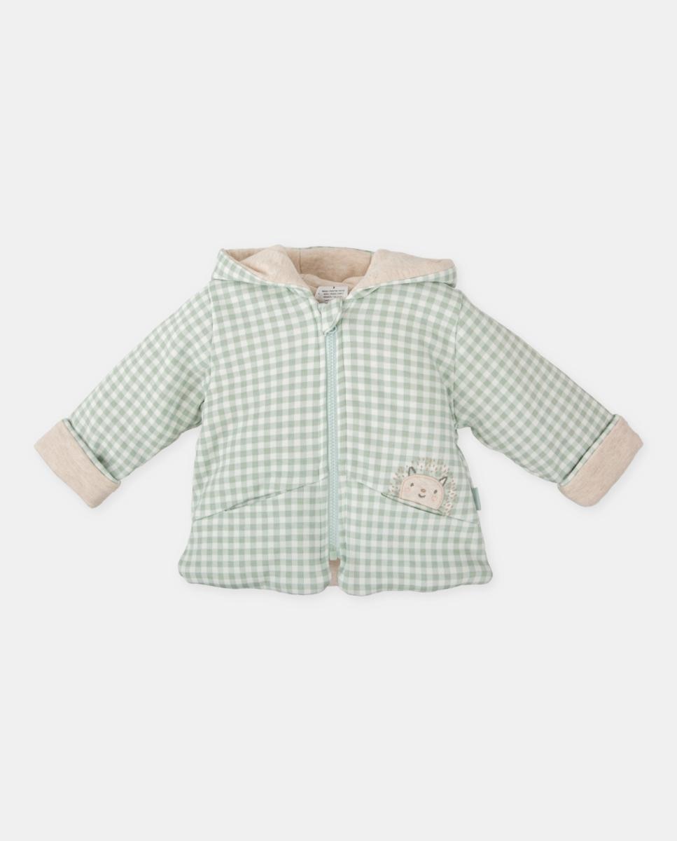 Imagen 0 de Chaquetón con estampado de cuadros con capucha