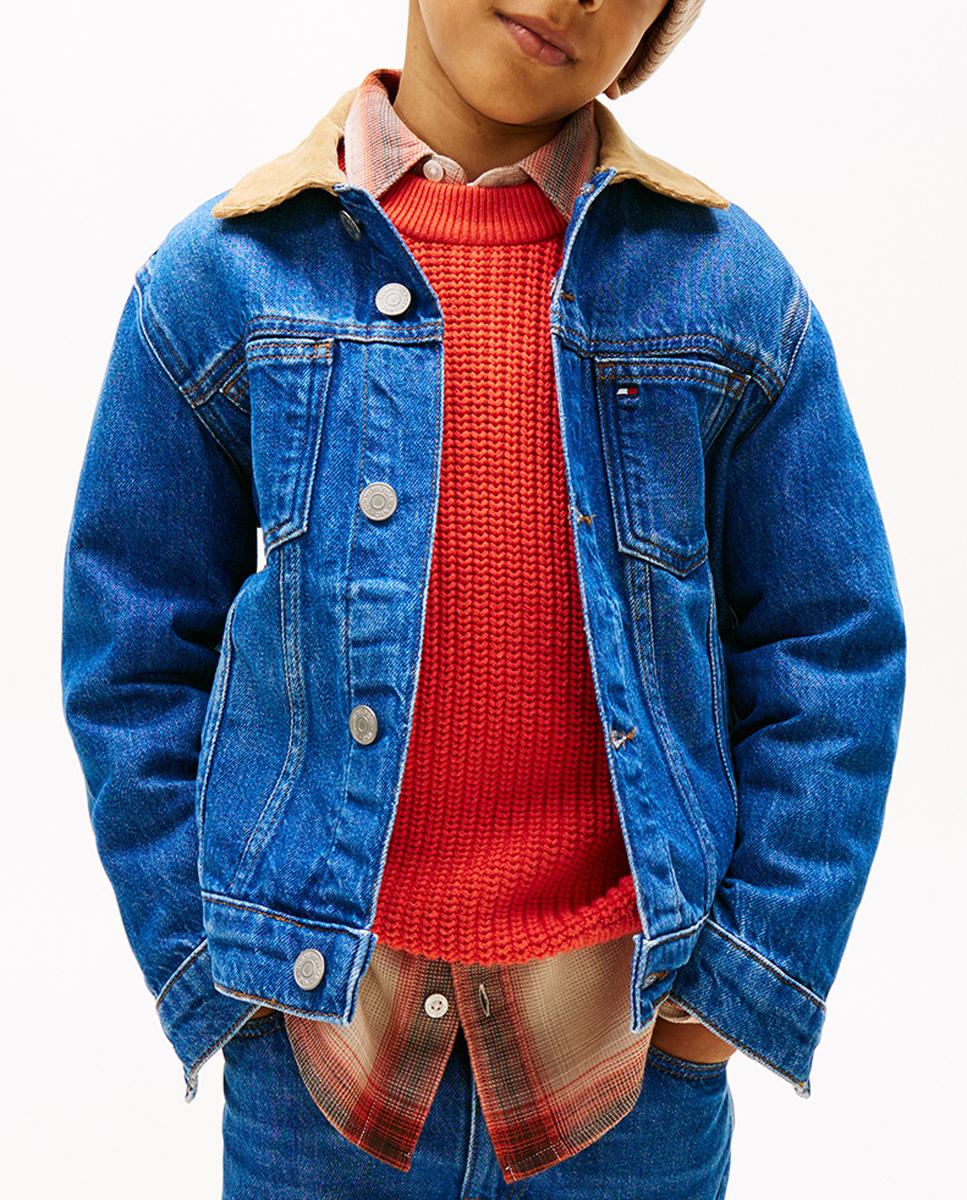 Imagen 0 de Chaqueta vaquera de niño con cuello de pana