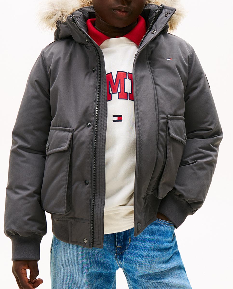Imagen 0 de Parka acolchada de niño estilo bomber con capucha y pelo