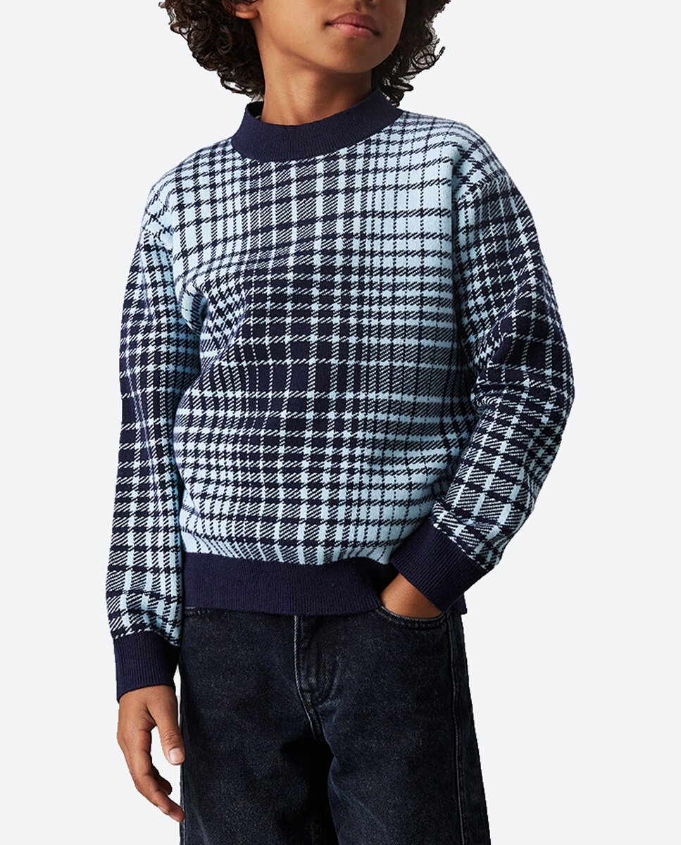Imagen 0 de Jersey de niño cuello redondo de cuadros