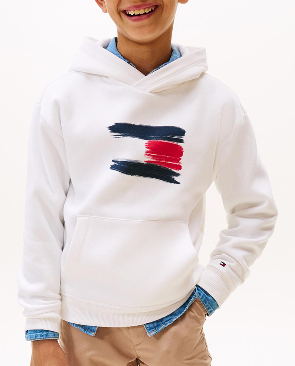 Imagen 0 de Sudadera de niño con capucha y logo de bandera frontal