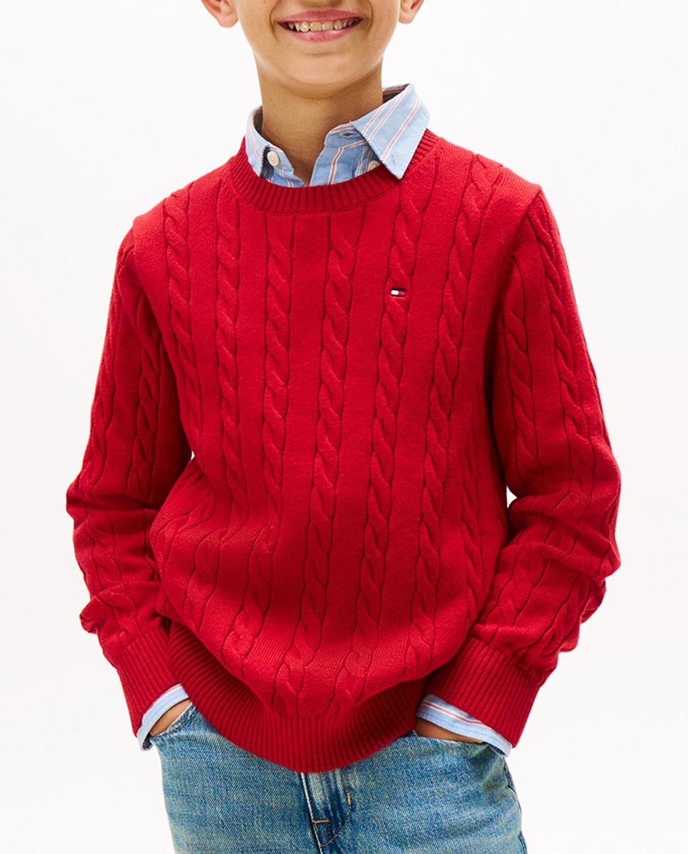 Imagen 0 de Jersey de niño de cable y cuello redondo