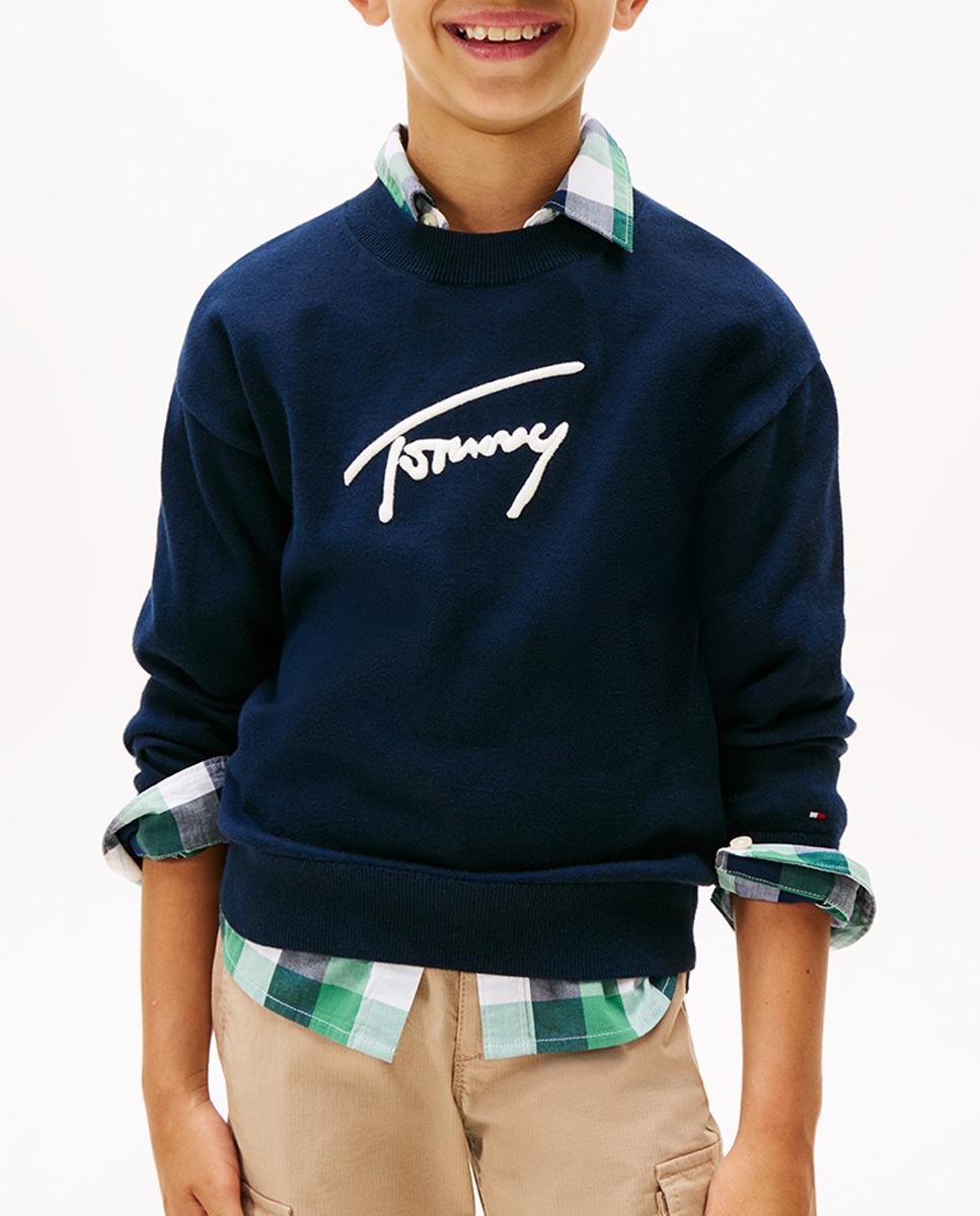 Imagen 0 de Jersey de niño con logo frontal bordado y cuello redondo