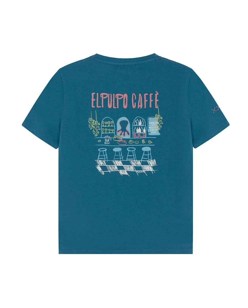 Imagen 0 de Camiseta de niño manga corta estampado elpulpo café