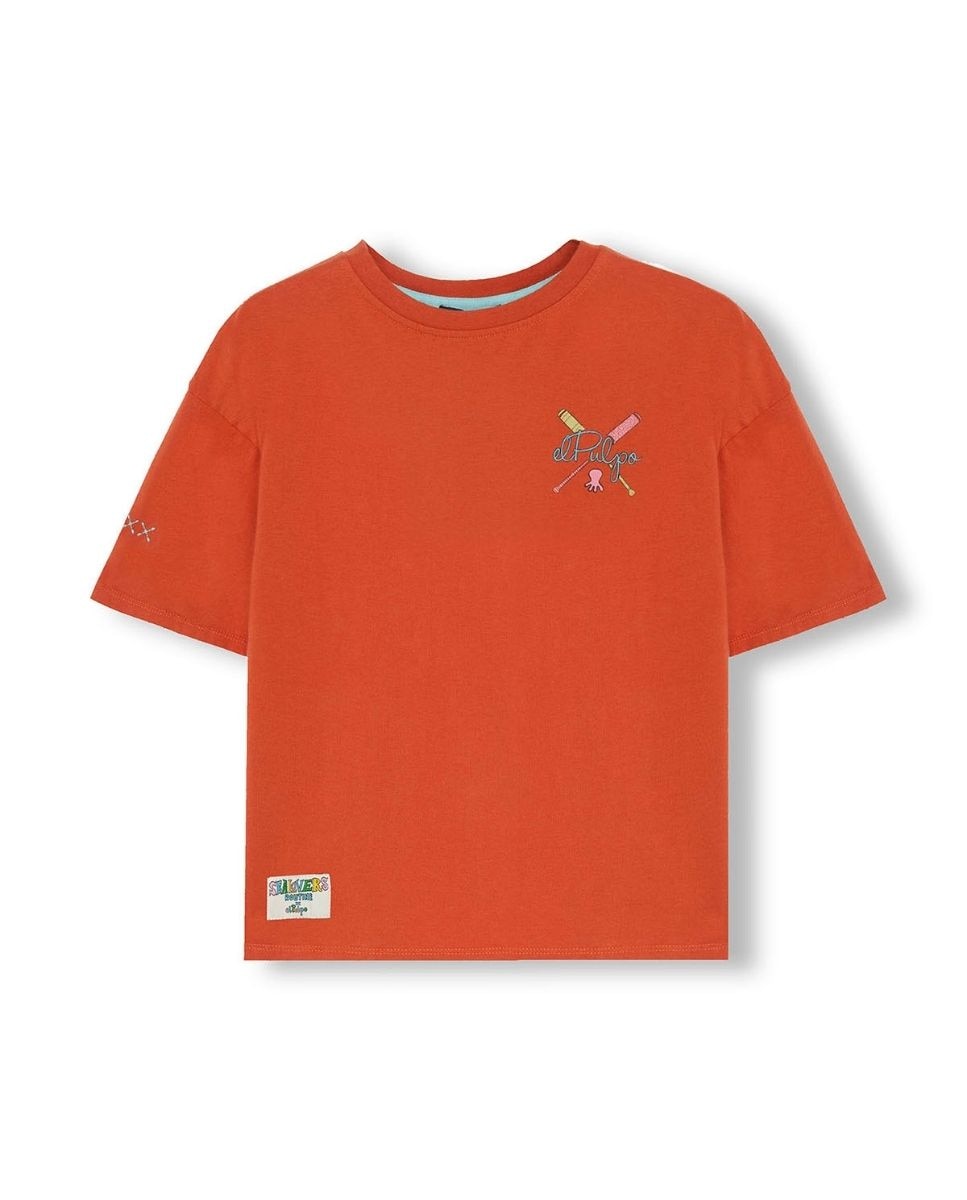 Imagen 0 de Camiseta de niño manga corta estampado remos color