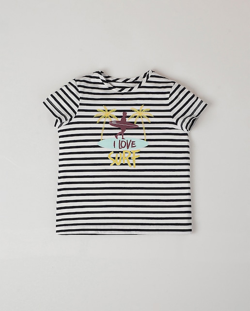 Imagen 0 de Camiseta estampado i love surf rayas de niño