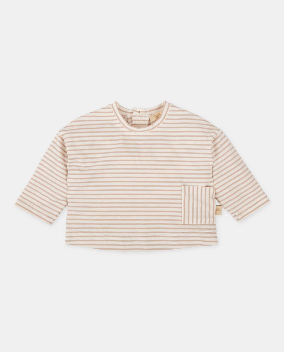 Imagen 0 de Camiseta de niña de manga larga a rayas