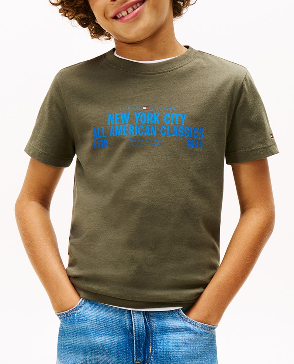 Imagen 0 de Camiseta de niño de manga corta con logo frontal a contraste de color