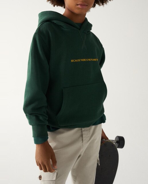 Imagen 0 de Sudadera niño con frase en frontal y logo en manga